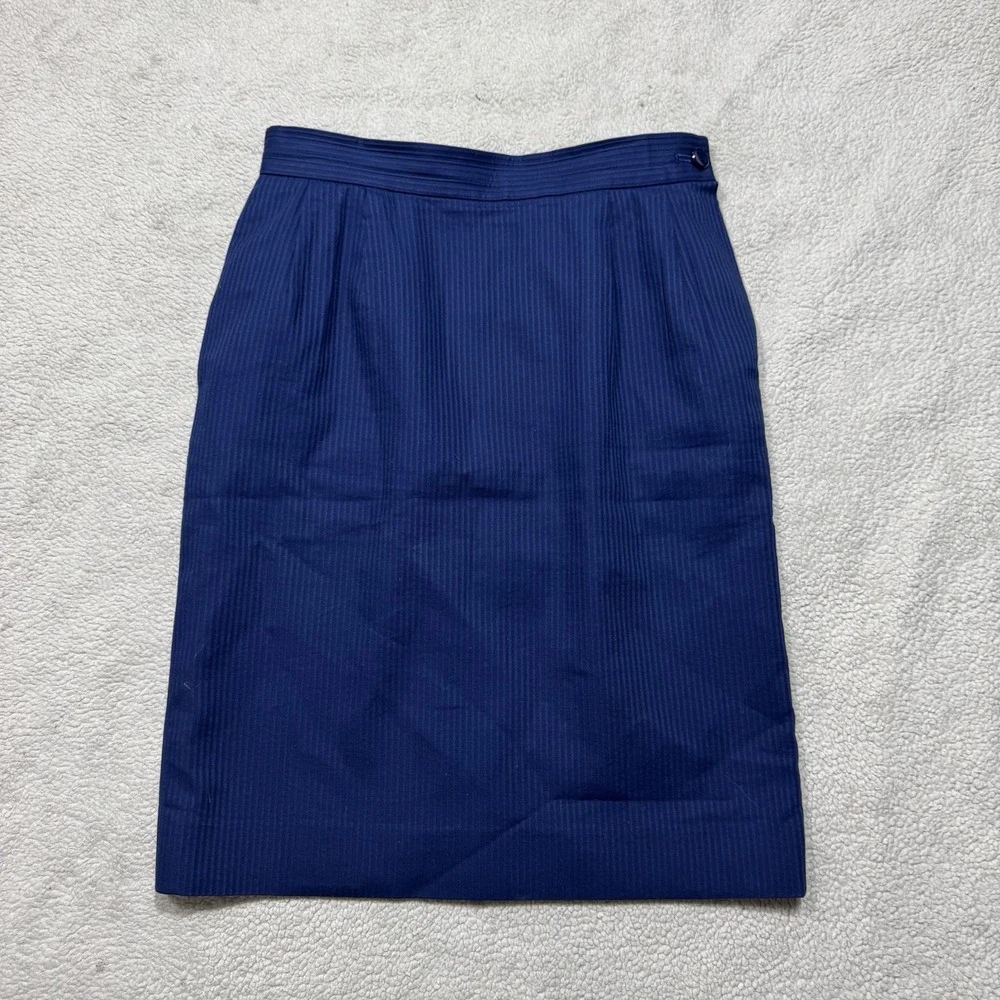 Yves Saint Laurent Skirt Womens 38 Pinstripe Knee Length Classic Workwear Career